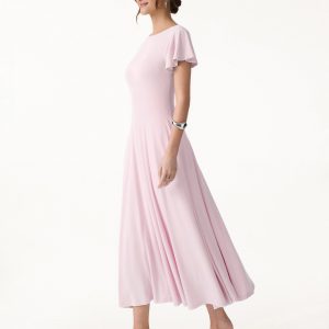 SkinKiss Boatneck Fit-and-Flare Maxi Travel Bra Dress with Pockets