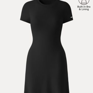 Back Smoothing Everyday Cotton Short Sleeve Mini Bra Dress